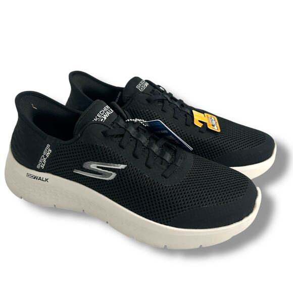 NEW Skechers Slip-ins: Go Walk Flex Grand Entry Size 7 Black & White Slip on NWT - Picture 1 of 13